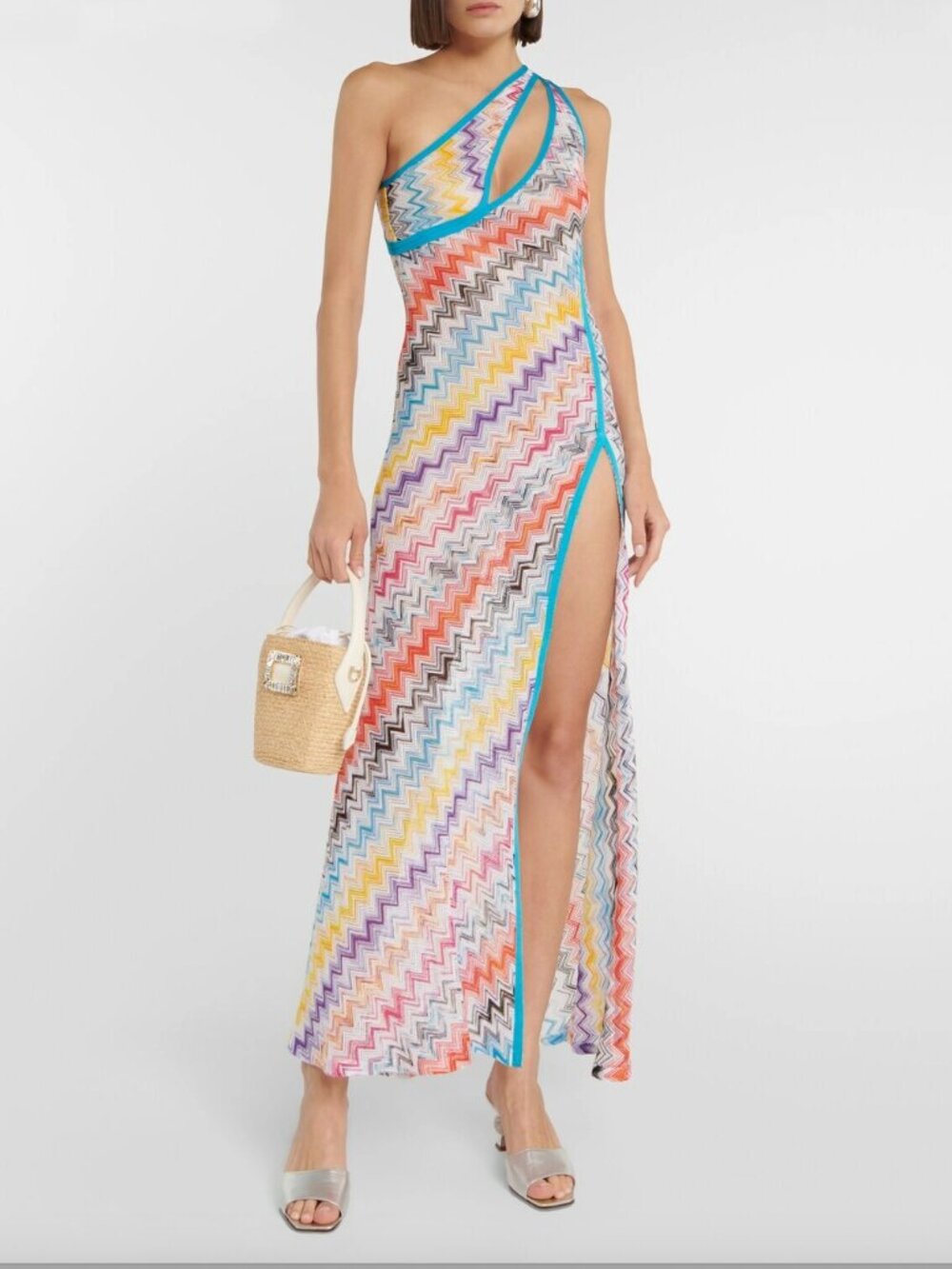 Missoni Mare Zig-zag one-shoulder maxi dress